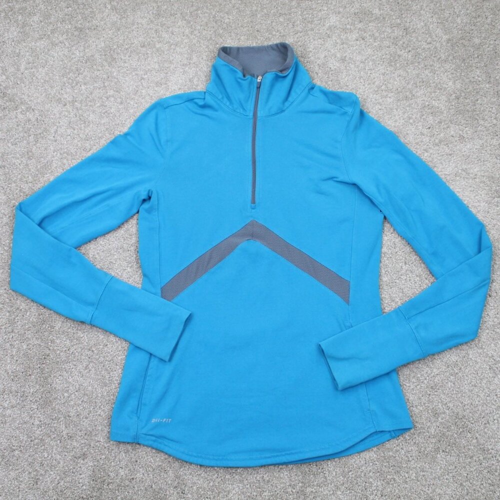 Nike Element Running Sweatshirt‎ Mens Medium Blue 1/2 Zip Long Sleeve Pullover